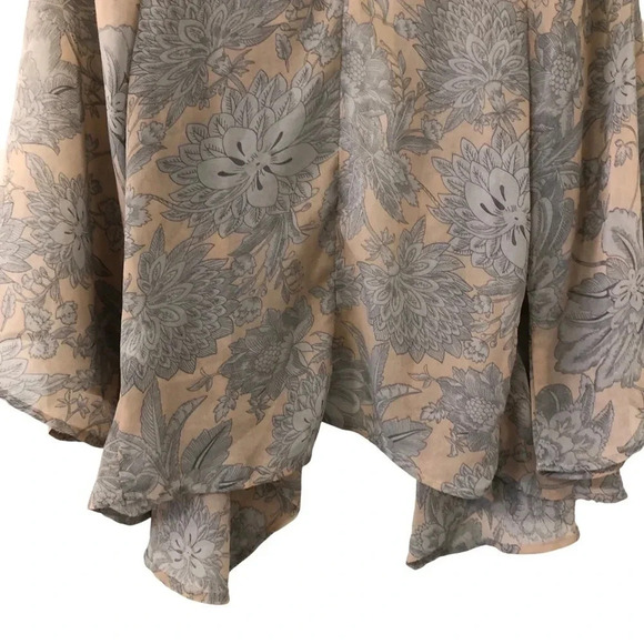 3/$25 ❥ RW&Co. Floral Kimono Sheer Jacket Shrug Light Pink Gray Size Small - Picture 7 of 8